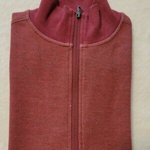Goodfellow & Co Solid Red Full Zip Cotton Sweater Mens Small